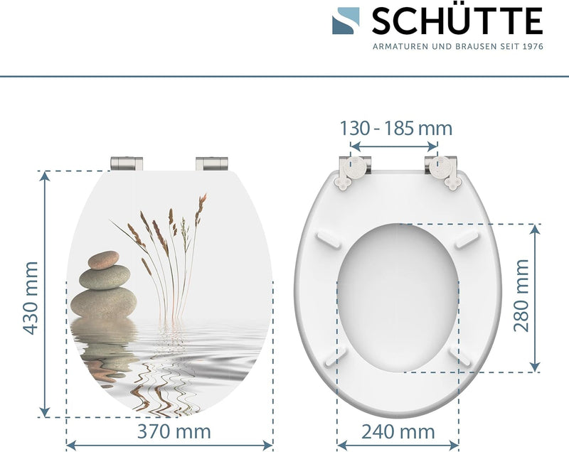 SCHÜTTE 80522 WC-Sitz BALANCE, MDF, High Gloss, mit Absenkautomatik, Motiv Balance_2, Balance_2