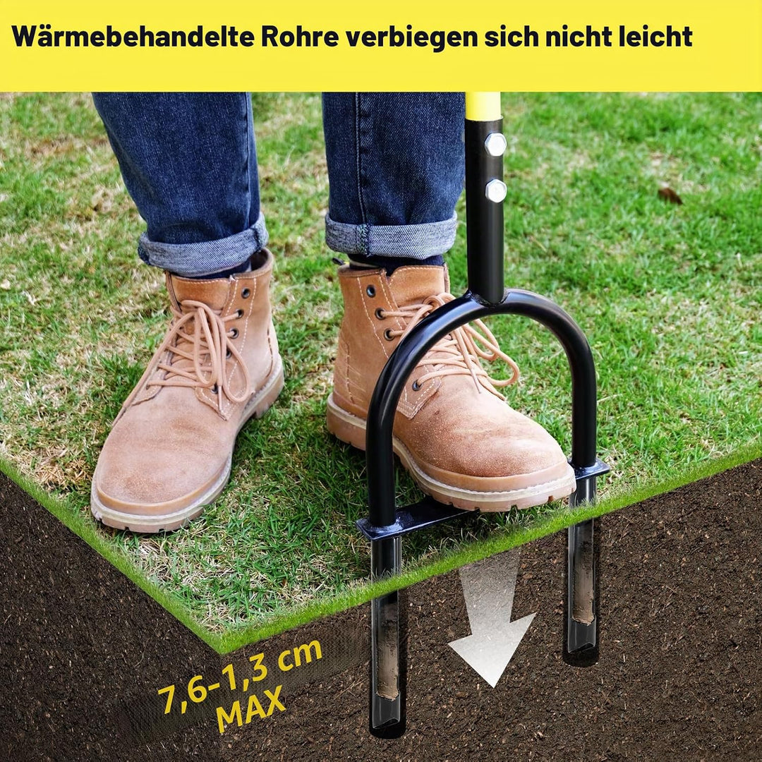 JARDINEER Rasenbelüfter Entkernungswerkzeug, Manuelle Yard Plug Belüfter für Bodenverdichtung, Grasb