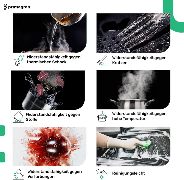 PRIMAGRAN Granitspüle Weiss 58x50cm, Granitspüle 1 Becken + Ablauf-Set, Küchenspüle ab 60er Untersch