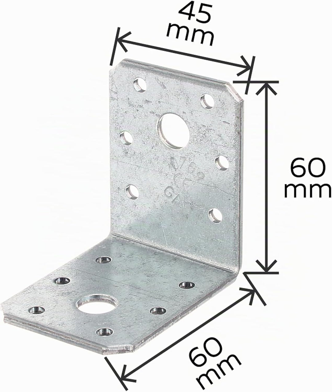 Alberts 846794 Winkelverbinder | sendzimirverzinkt | 60 x 60 x 45 mm | 50er Set, 60 x 60 x 45 mm