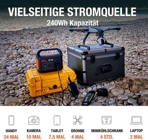 Jackery Explorer 240, 240Wh/67200mAh Tragbare Powerstation Mobiler Stromspeicher mit Reinen Sinuswel