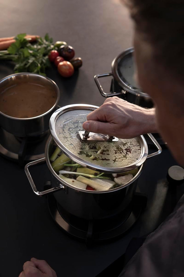 Fissler Viseo Pro Edelstahl-Topfset 5-teilig – Made in Germany, Glasdeckel, Superthermic Boden, Mess