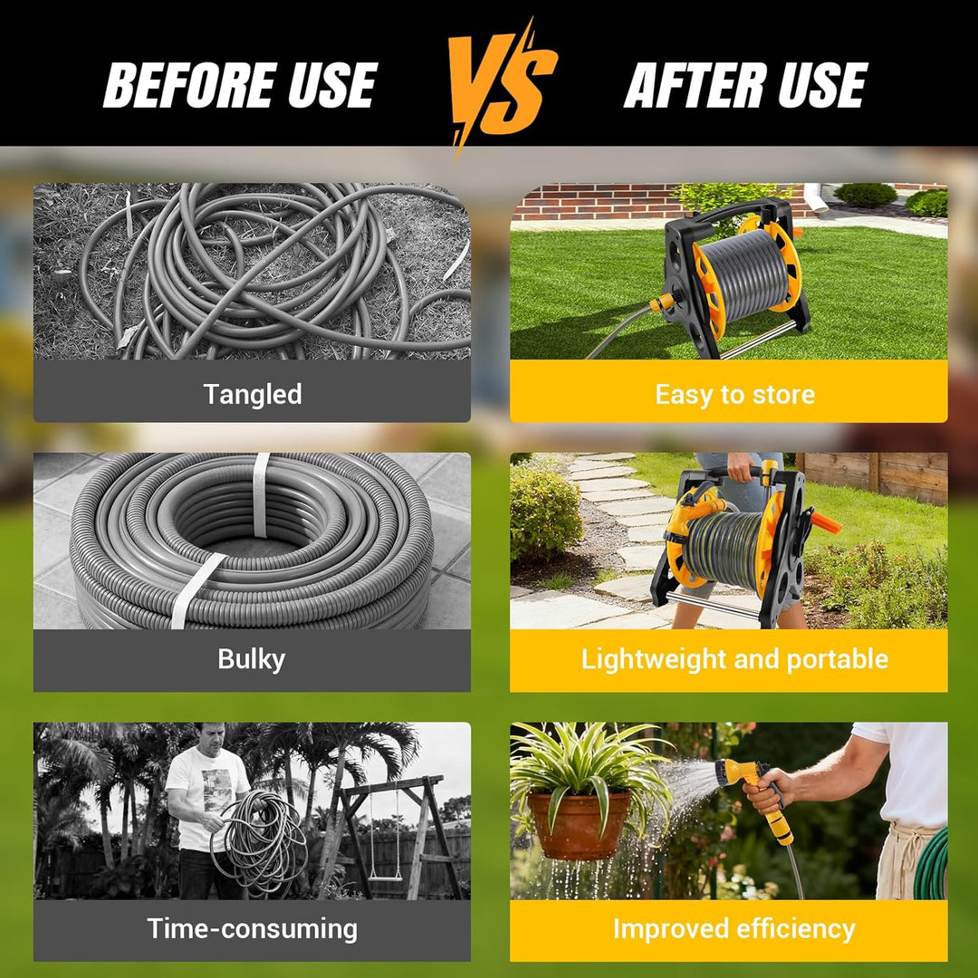 Schlauchtrommel, Gartenschlauchtrommel mit Schlauchrohr (1 Schlauchtrommel + 15 m Schlauchrohr) 1 Ho