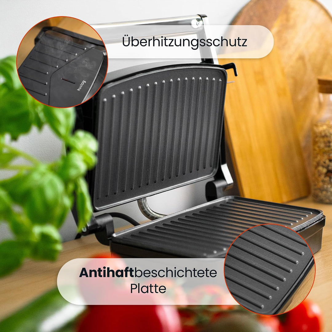 Sandwichmaker, Panini-toaster, Elektrischer Grill, Schwarz, 1000W