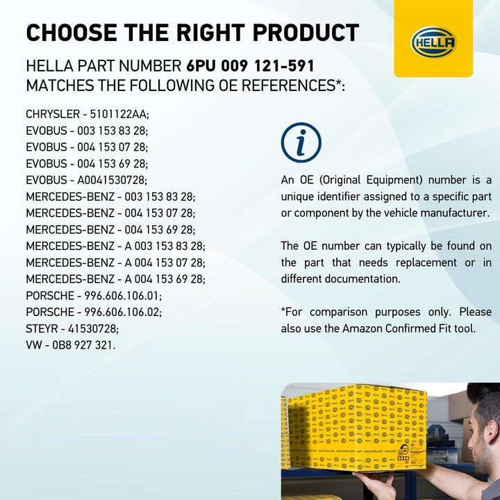 HELLA 6PU 009 121-591 Sensor, Nockenwellenposition - 12V - mit Dichtung