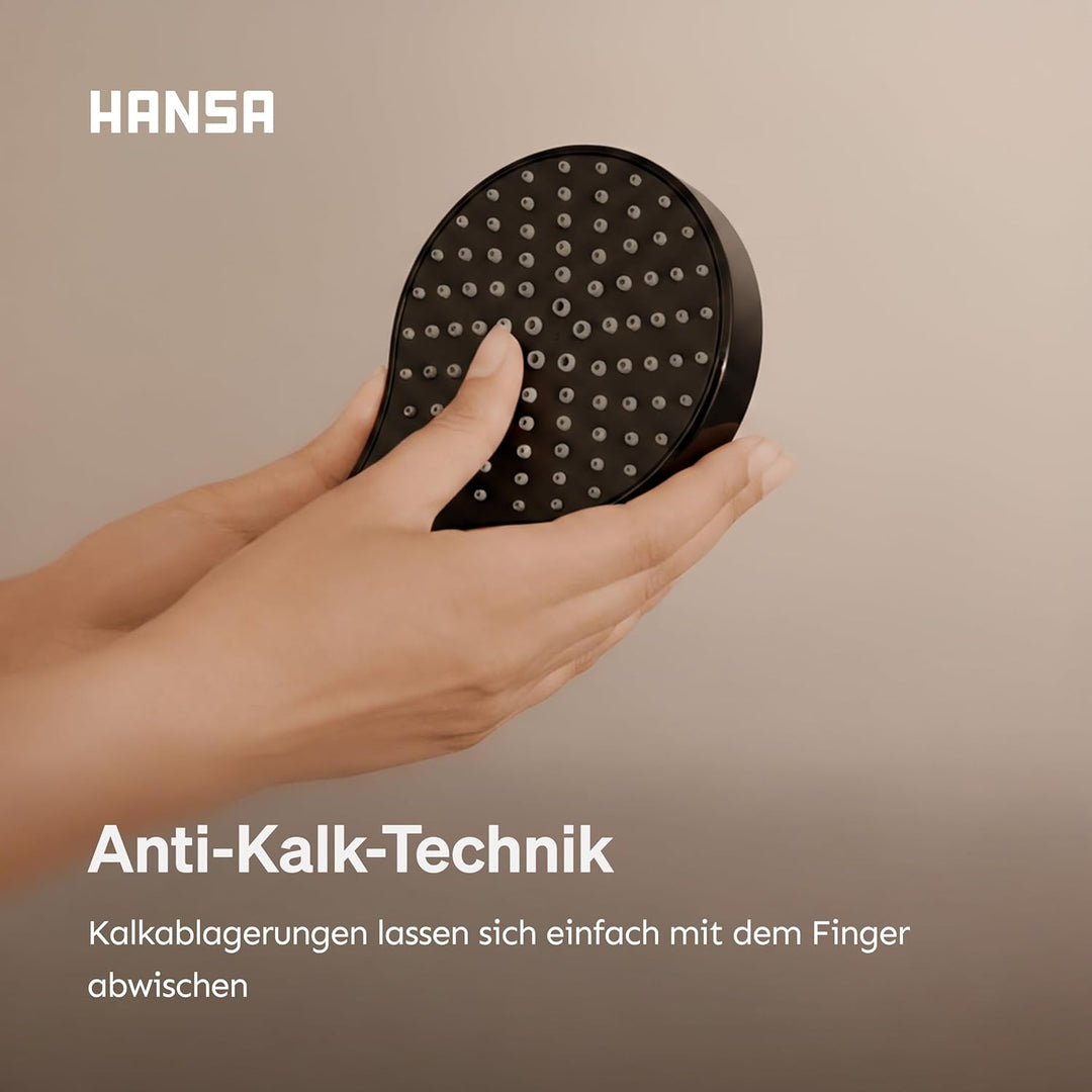 HANSA VIVA Breiter Duschkopf mit 3 Strahlarten I Handbrause Dusche | Dreistrahlig mit Druckknopf Ums