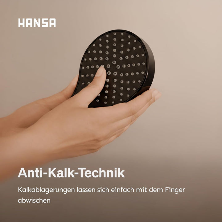 HANSA VIVA Breiter Duschkopf mit 3 Strahlarten I Handbrause Dusche | Dreistrahlig mit Druckknopf Ums