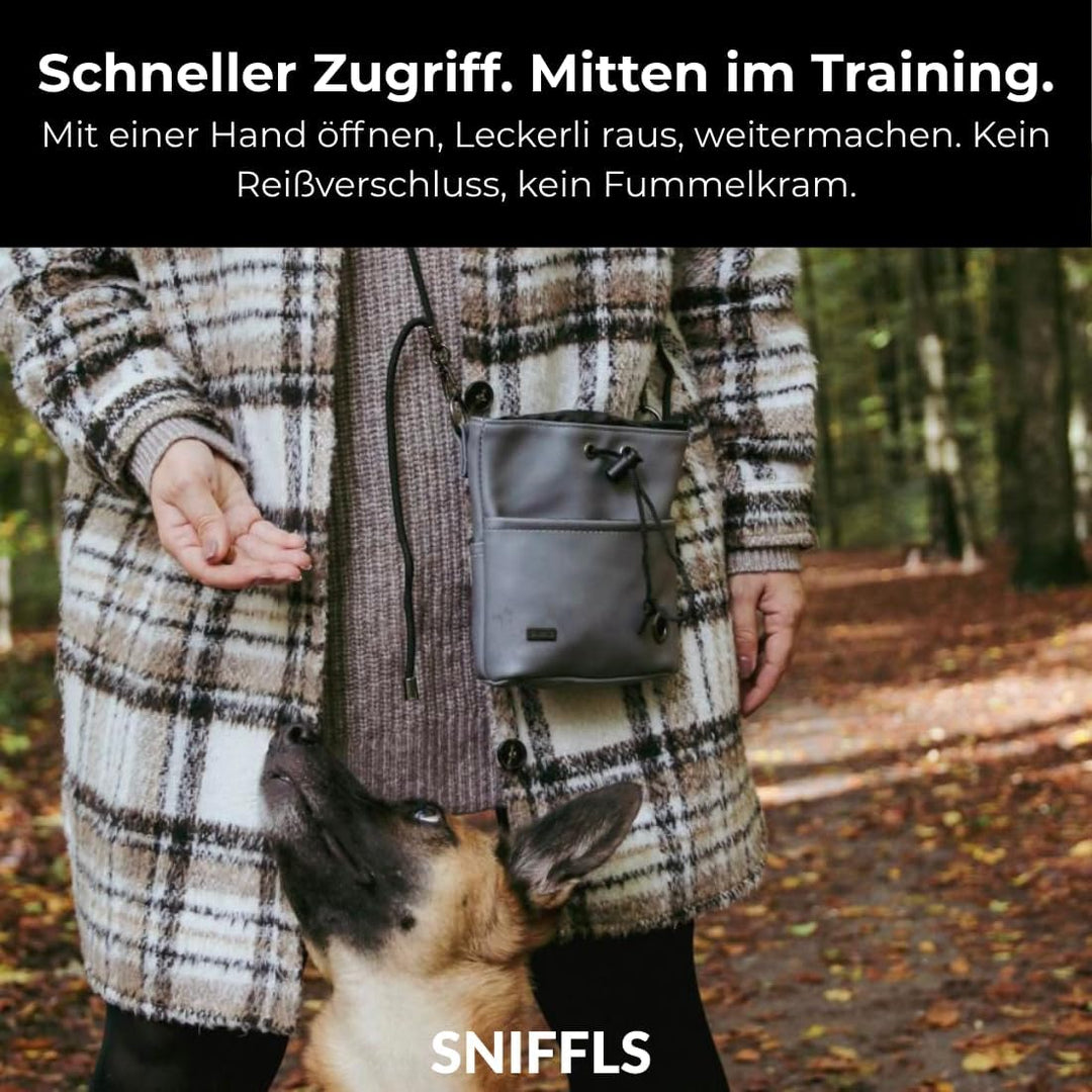 Leckerlibeutel für Hunde, Leckerlitasche Hund zum Umhängen, Futterbeutel Hundetraining, Gassi Tasche