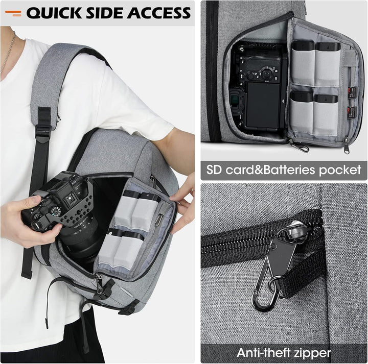 RAINSMORE Kamerarucksack Gross – Kameratasche Spiegelreflex für Fotografen, kamerarucksack mit 14 Zo