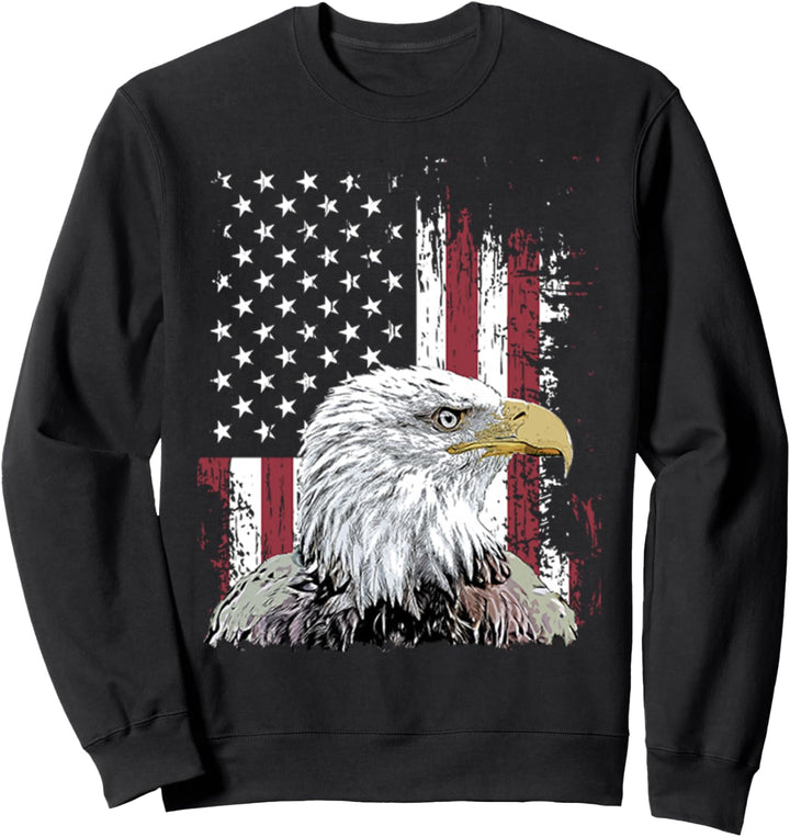 USA I Weisskopfseeadler I Amerikanische Flagge I Adler Sweatshirt