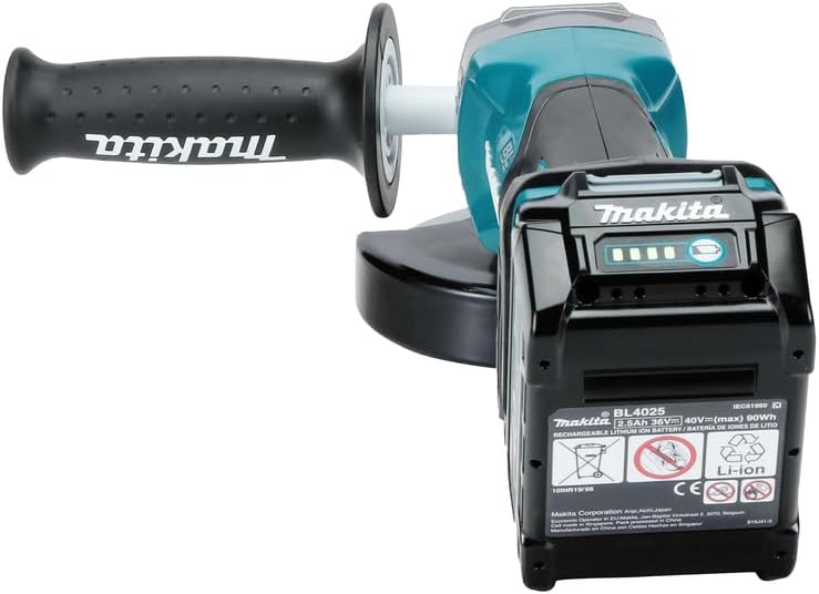 Makita GA016GM201 Akku-Winkelschleifer 40V max. / 4,0 Ah, 2 Akkus + Ladegerät im MAKPAC, Petrol mit