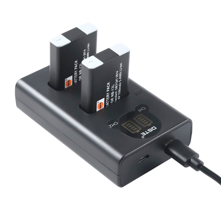 DSTE 2X NB-13L Ersatz Batterie + Dual USB-Ladegerät mit LCD-Display Kompatibel mit Canon PowerShot S