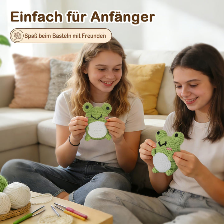 Häkel-Set für Anfänger, Häkel-Kit für Absolute Neulinge mit Schritt-für-Schritt-Videoanleitungen, Hä