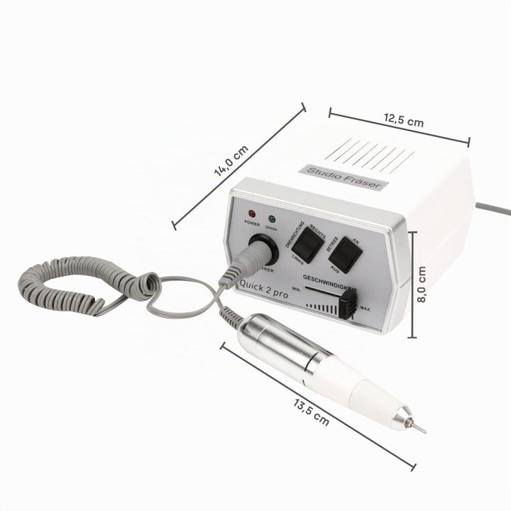 Emmi Nail Fräser Quick 2 Pro – Elektrischer Nagelfräser für Gelnägel &amp; Lack – Nagelfeile mit 4 Bits,