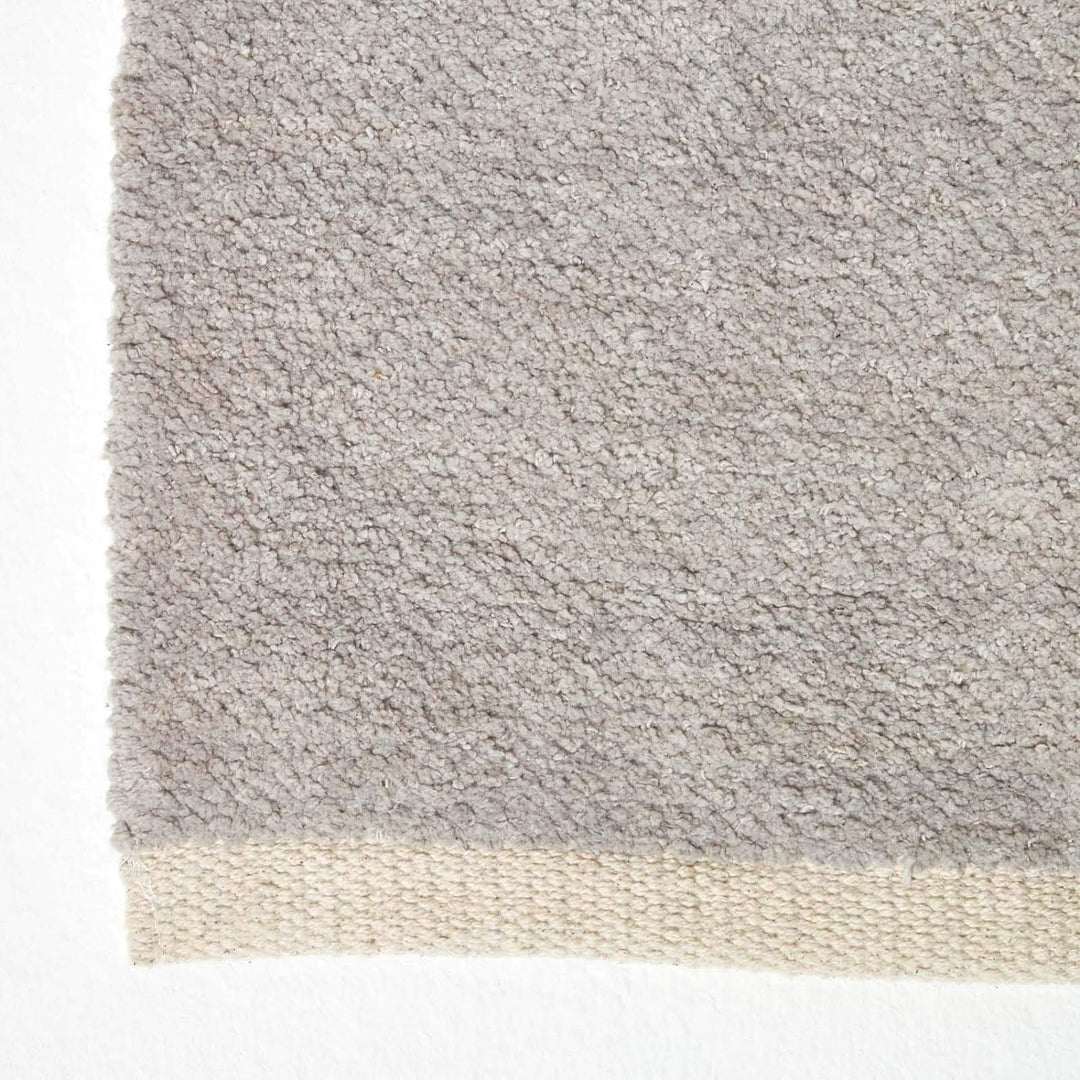 Homescapes waschbarer Chenille Teppich/Läufer 110 x 170 cm handgewebt aus 100% Baumwolle, grau/hellg