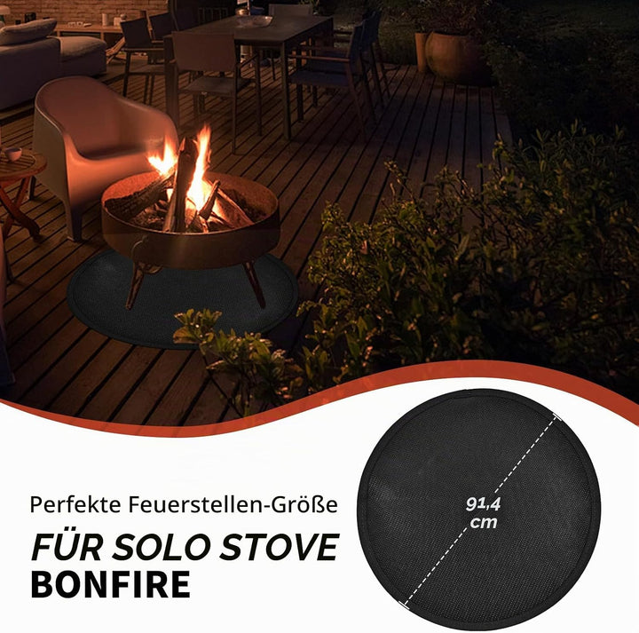 Ronsan Feuerschutzmatte Rund 48 Zoll, Hitzebeständige Bodenschutzmatte für Feuerstelle, Feuerschale