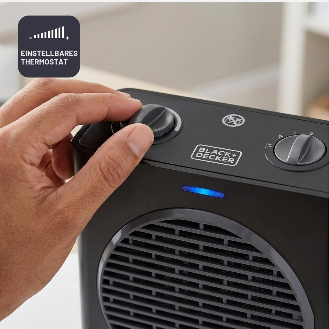 Black+Decker ES9460040B BXSH1500E Keramik-Heizlüfter, Schwarz 1500W | Kompakt, 1500W | Kompakt