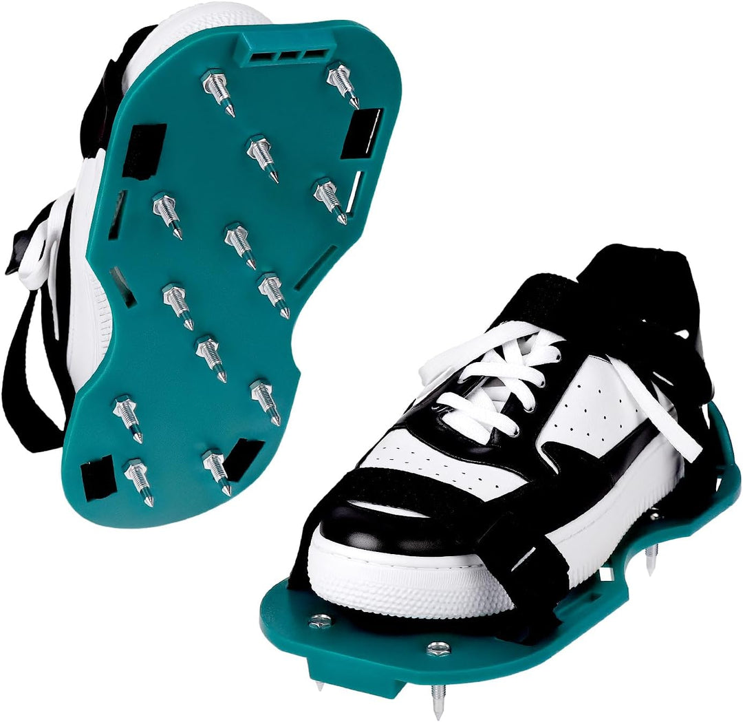 QWORK® Bodenbeschichtung Set, Epoxid Spike Schuhe, 0.4-1.6 m Teleskopstange, 50cm Entlüftungswalze (