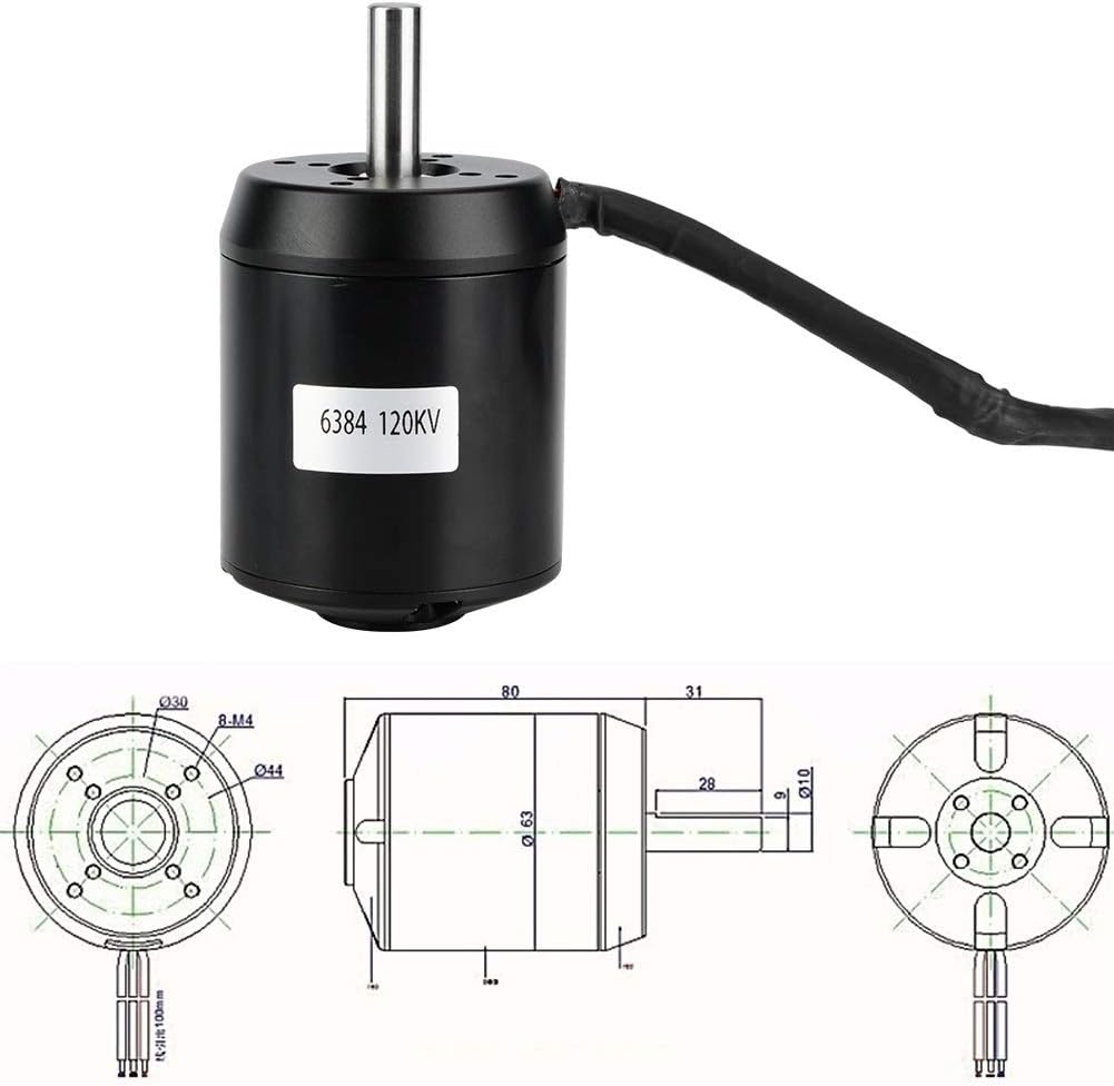 VOBOR 6384 120KV Motor BLDC Outrunner Brushless,BLDC Outrunner Sensored Kompatibel mit Elektro-Balan