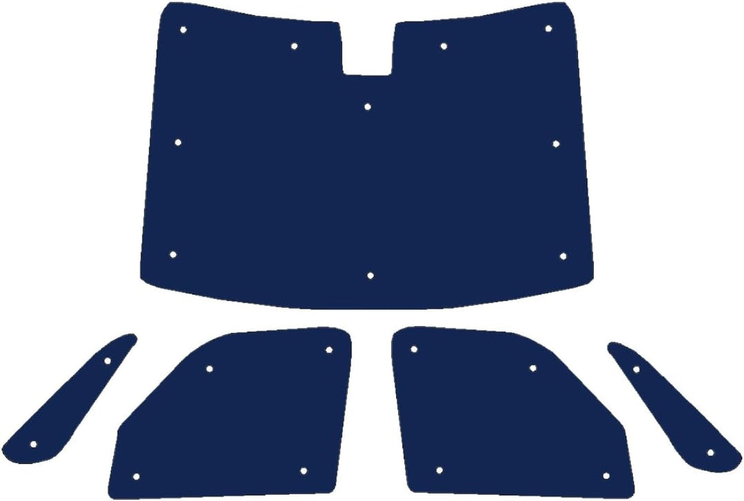 Fensterrollo-Set Kombatibel Mit VW T7 Transporter (2023-Date)(Frontset) Hintergrundfarbe in Blau, Re