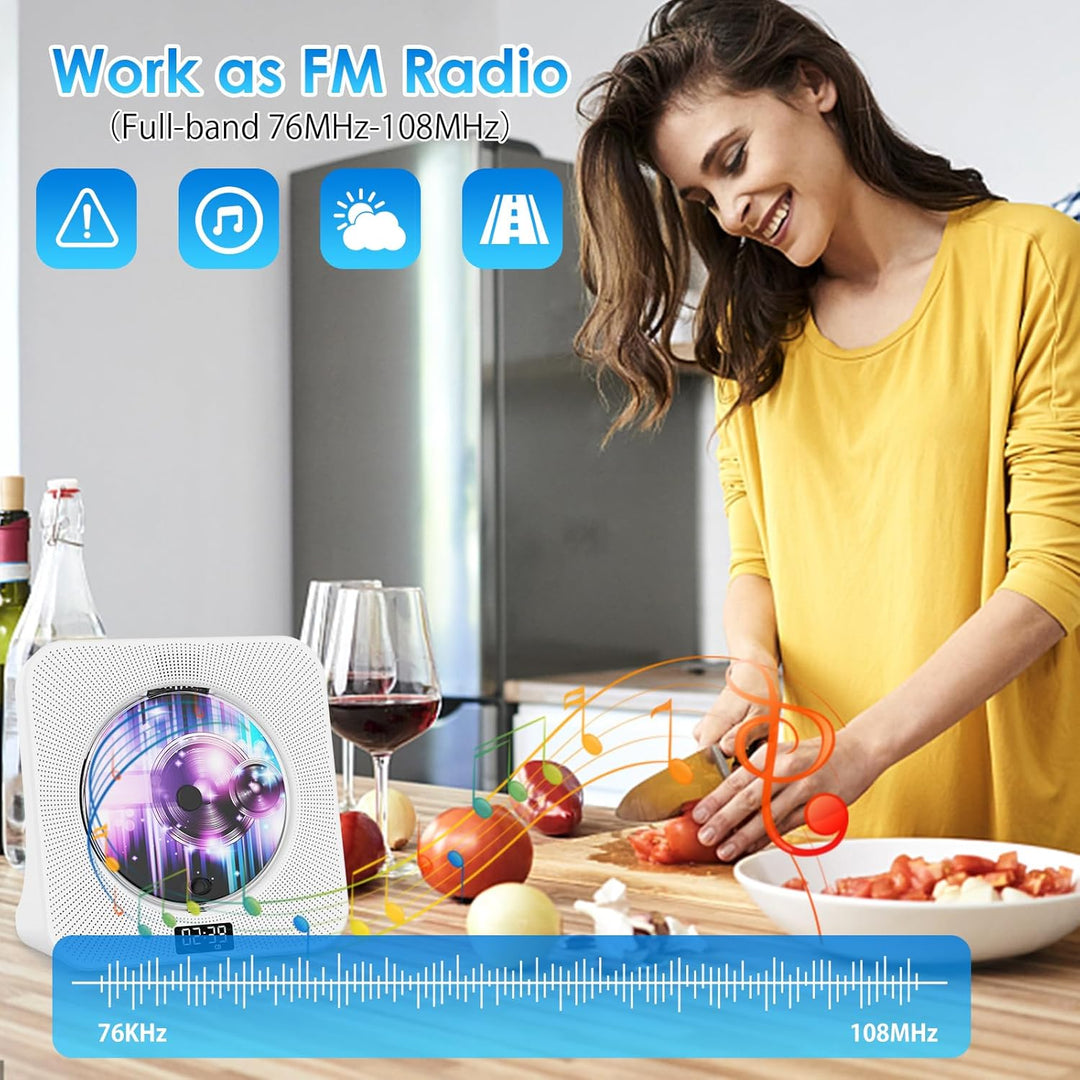 Gueray Desktop CD Player Bluetooth CD-Spieler mit Lautsprechern für Zuhause Tragbarer CD-Player mit