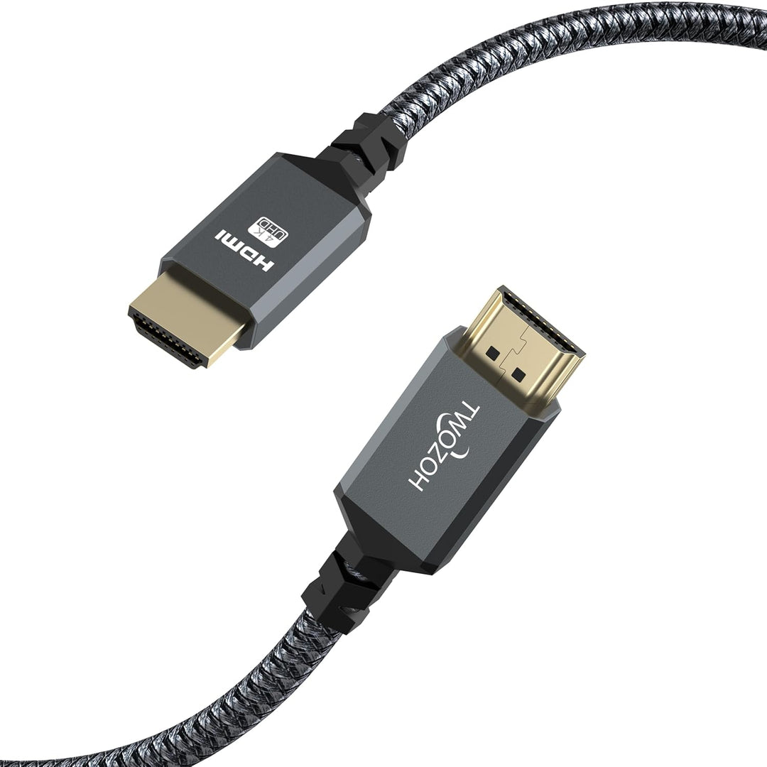 Twozoh 4K HDMI Kabel 5M 2 Stück, Geflochtenes Nylon HDMI auf HDMI Kabel unterstützt 18Gbps 3D/4K@60H