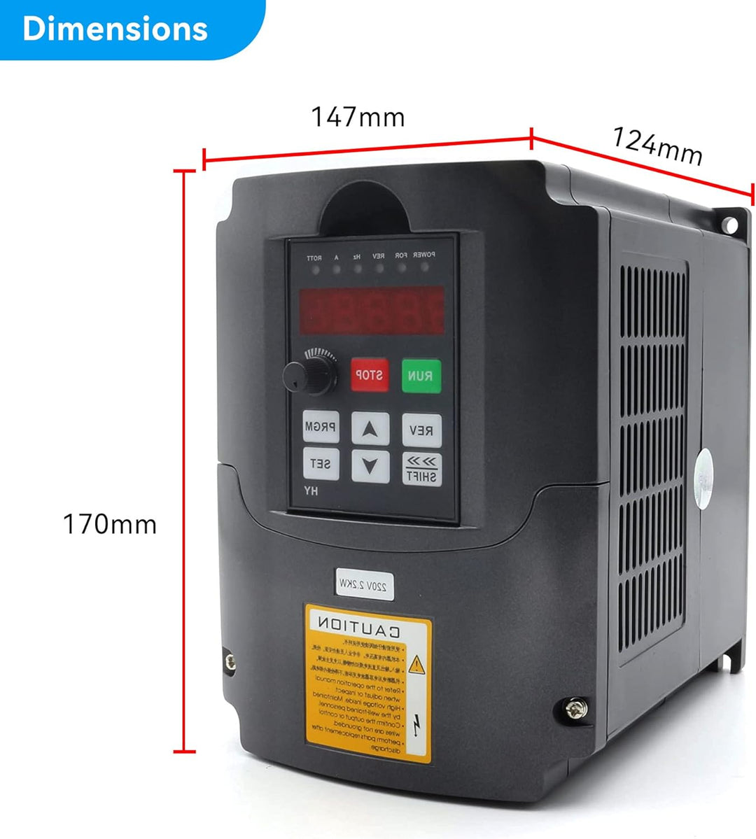 RATTMMOTOR 2.2KW 220V Variable Frequenzantrieb VFD-Wechselrichter 3 Phasen 2200W Frequenzumrichter C