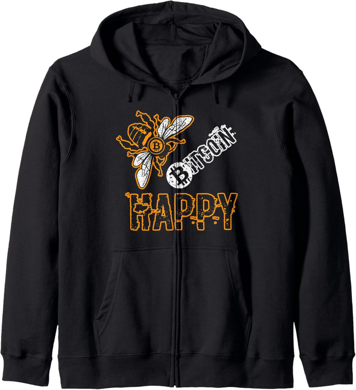 Bitcoin Happy | Funny Upbeat Bitcoin Kapuzenjacke