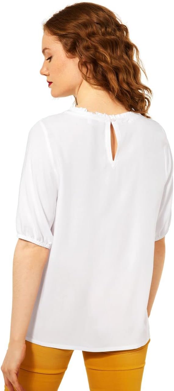 STREET ONE Damen A343218 Viskosebluse Bluse, White, 34