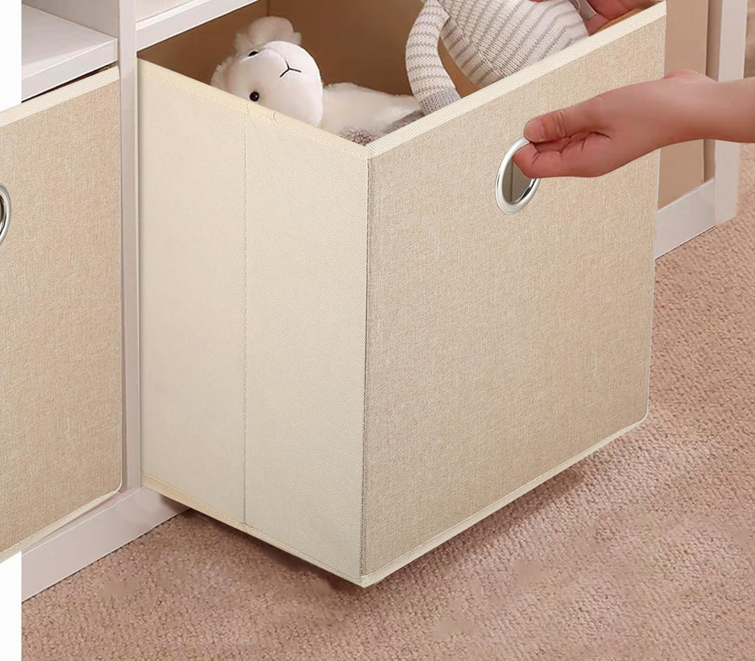 JAKAGO 6 Stück Faltbare Aufbewahrungsbox 30 x 30 x 30 cm Stoff Aufbewahrungswürfel Faltbox für Kalla