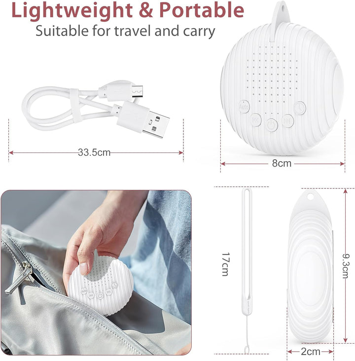 LOFICOPER Soundmaschine White Noise Machine, Tragbare Weisses Rauschen, Kinder Erwachsene Einschlafh