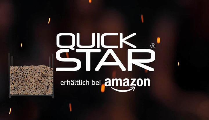 QUICK STAR Metall Kaminholzregal Anthrazit 113 x 25 x 115 cm Garten Kaminholzunterstand 0,5 m³ Stape