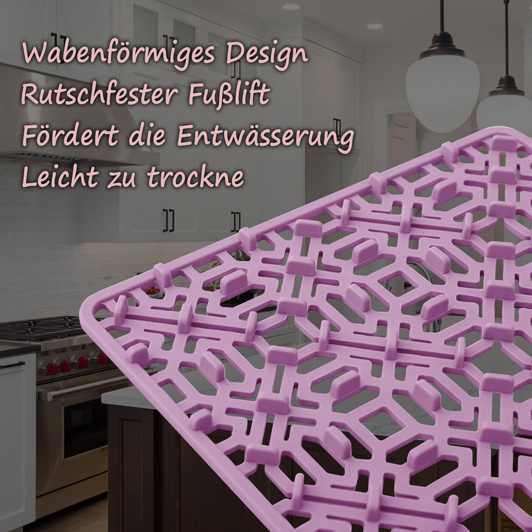 SpüLbeckeneinlage Silikon SpüLbeckenmatte Zuschneidbar, 30 X30x1.2cm, Silikon Abtropfmatte SpüLe, Hi