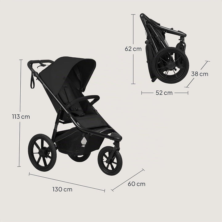 Lionelo Azura Kinderbuggy mit Luftreifen – hohe Federung, stufenlos verstellbare Liegeposition, XXL-