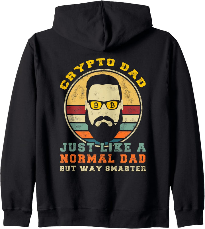 Bitcoin BTC Kryptowährung Hodl Digitales Geld Retro Papa Dad Kapuzenjacke