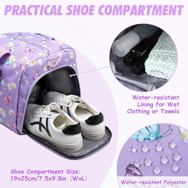 Kinder Reisetasche, Kasgo Duffle Bag für Kinder Jungen Mädchen Wasserabweisend Duffel Sport Carry On