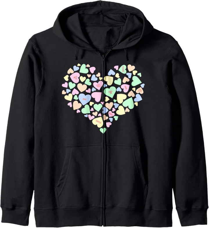 Trendy Heart Shaped Candy Valentine's Day Kapuzenjacke