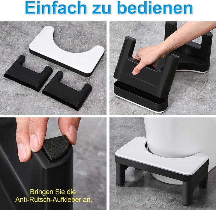 Toilettenhocker Klappbar Hoch, Staubfrei und rutschfest WC Hocker Erwachsene und Kinder, Eingedickte