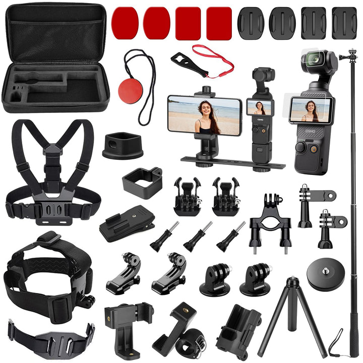 Zubehör Set Kit Bundle für DJI OSMO Pocket 3/Pocket 4, oGoDeal Ständer, Hartschalenkoffer, Selfie St