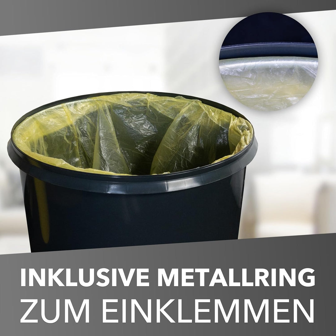 Mülleimer 60l mit geruchsdichtem Deckel (Gelb), Gelber Sack Ständer, Made in Germany, Müllsackstände