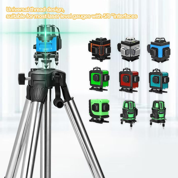 Laser-Stativ mit Höhenverstellung, 120 cm, 5/8" und 1/4" Gewinde, Edelstahl-Verlängerungsstangen 2 F