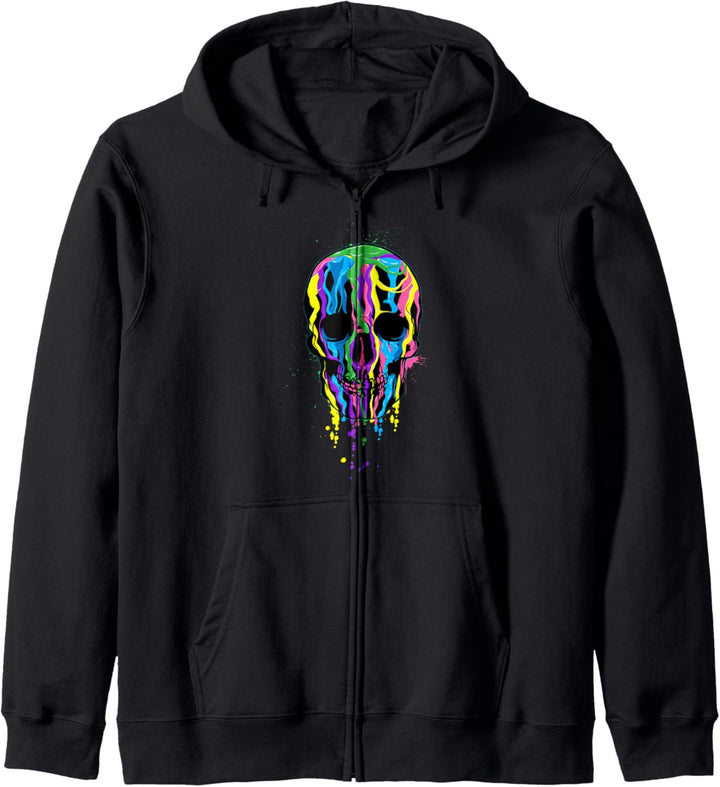 Regenbogen LGBT Totenkopf Schädel Kapuzenjacke