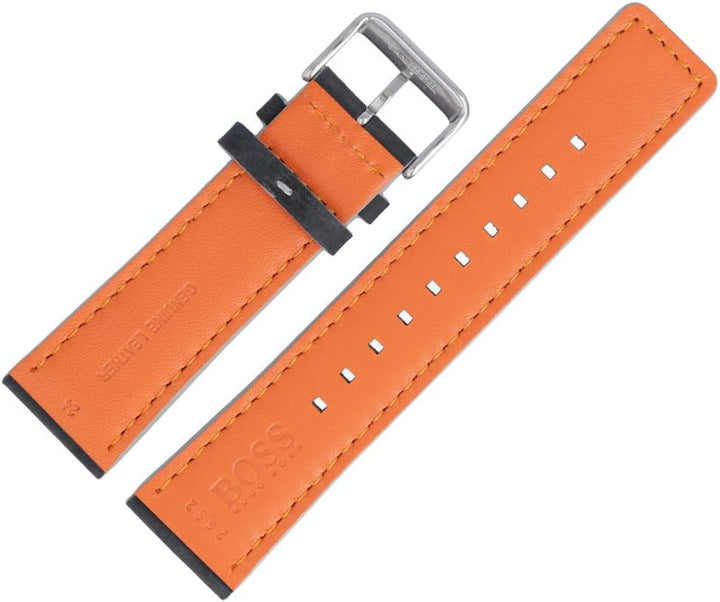 Hugo Boss Uhrenarmband 24mm Leder Schwarz - 659302652