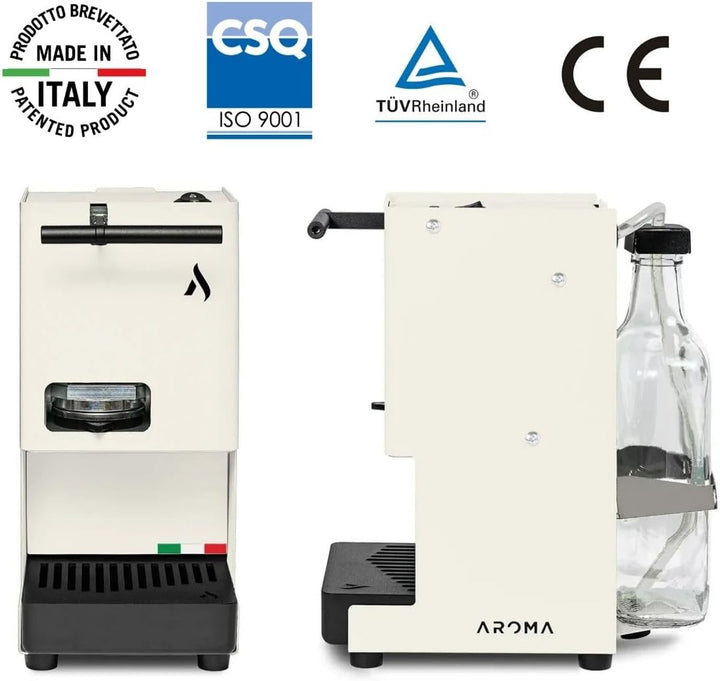 Aroma E.GO Kaffeepadmaschine für ESE-Pads 44 mm (weiss), Weiss