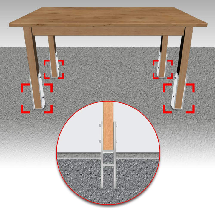 Jopassy H-Pfostenträger, H-Anker, Gabelweiten, Materialstärke 5mm, Länge600mm, Pfostenschuh, H-Form