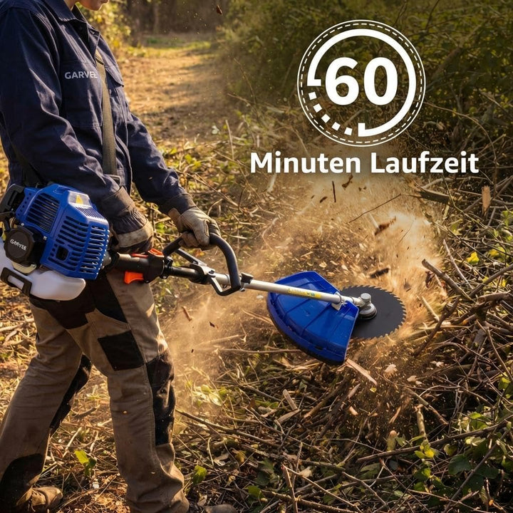43cc Benzin Freischneider 3-in-1 Set, Motorsense Mit Rasentrimmer & Rasenkantenschneider, Leistungss