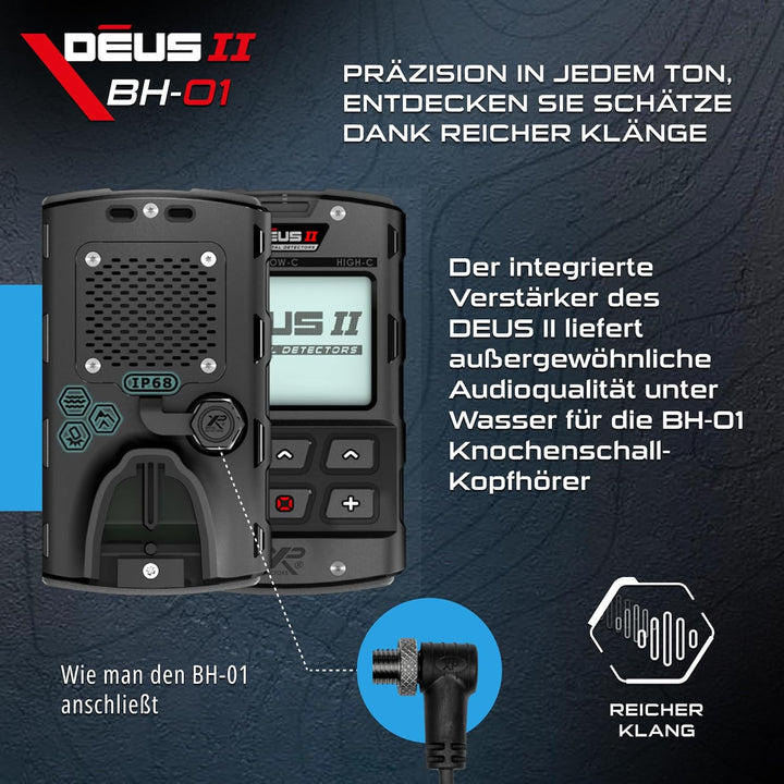 XP Metal Detectors BH-01 Kabelgebundene Kopfhörer mit Knochenleitung, entwickelt für XP Deus II - wa