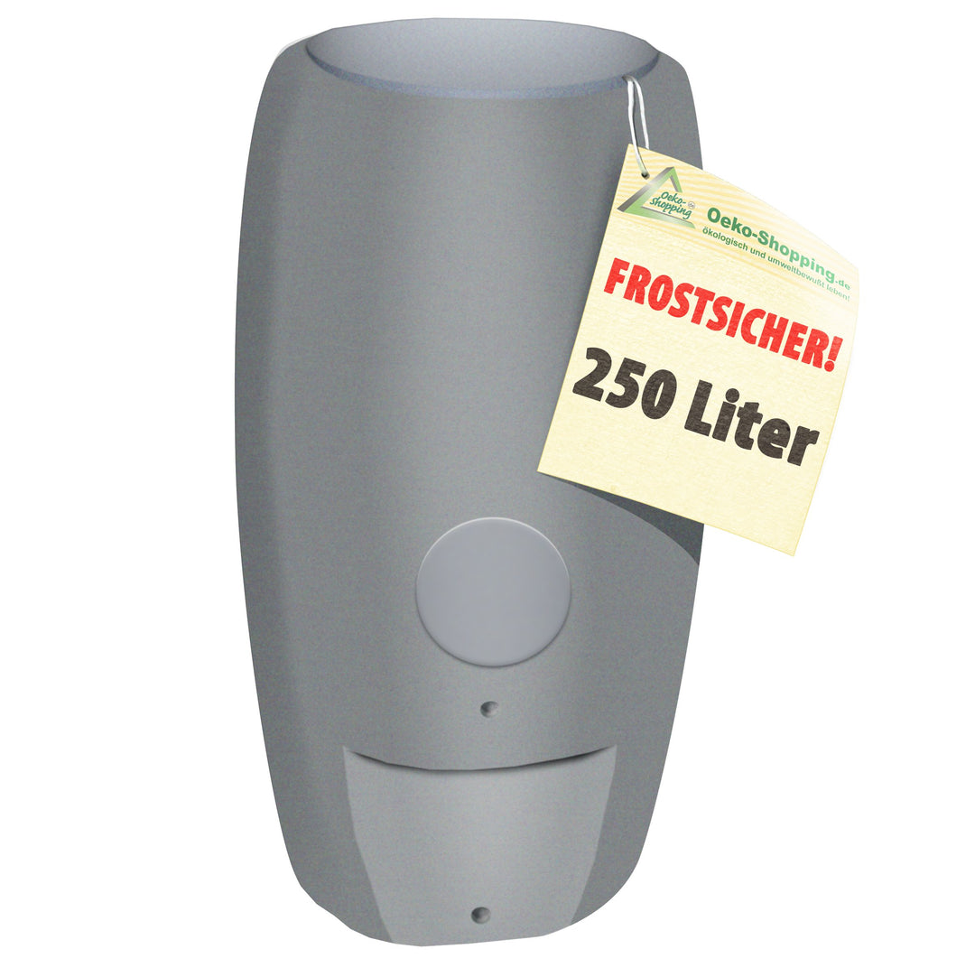 Regentonne Säule grau, 250l- das schlanke REGENFASS! REGENSPEICHER REGENBEHÄLTER, KOMPAKT und PRAKTI