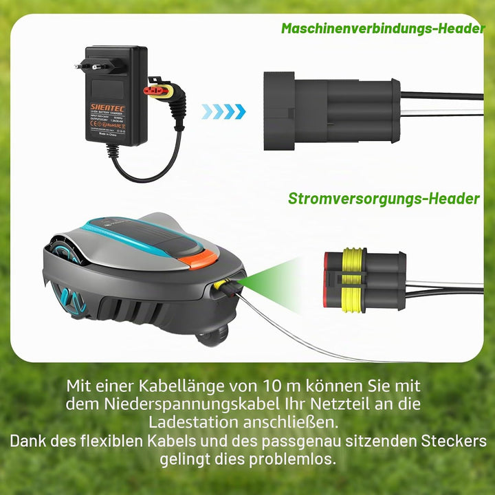 Shentec 10M, Niederspannungskabel Transformator Kabel kompatibel mit Gardena Robotic R38Li, R40Li, R
