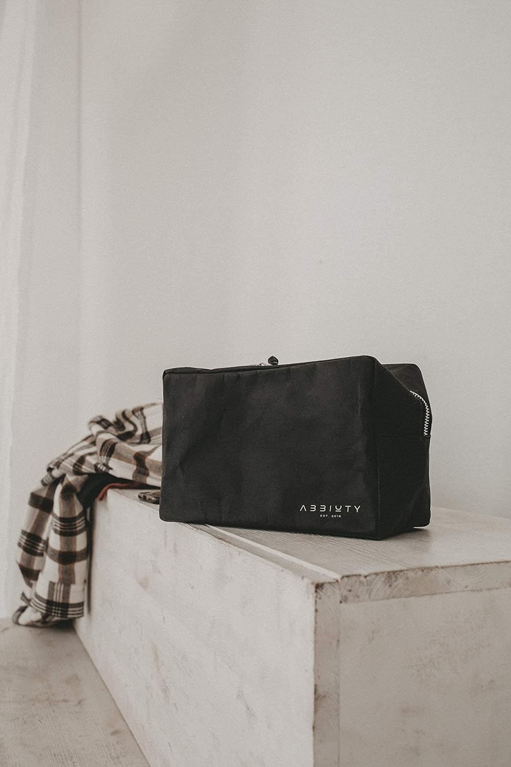 Abbiuty Kulturbeutel (Recyceltes und veganes Kraftpapier) hochwertige Kulturtasche für Frauen und Mä